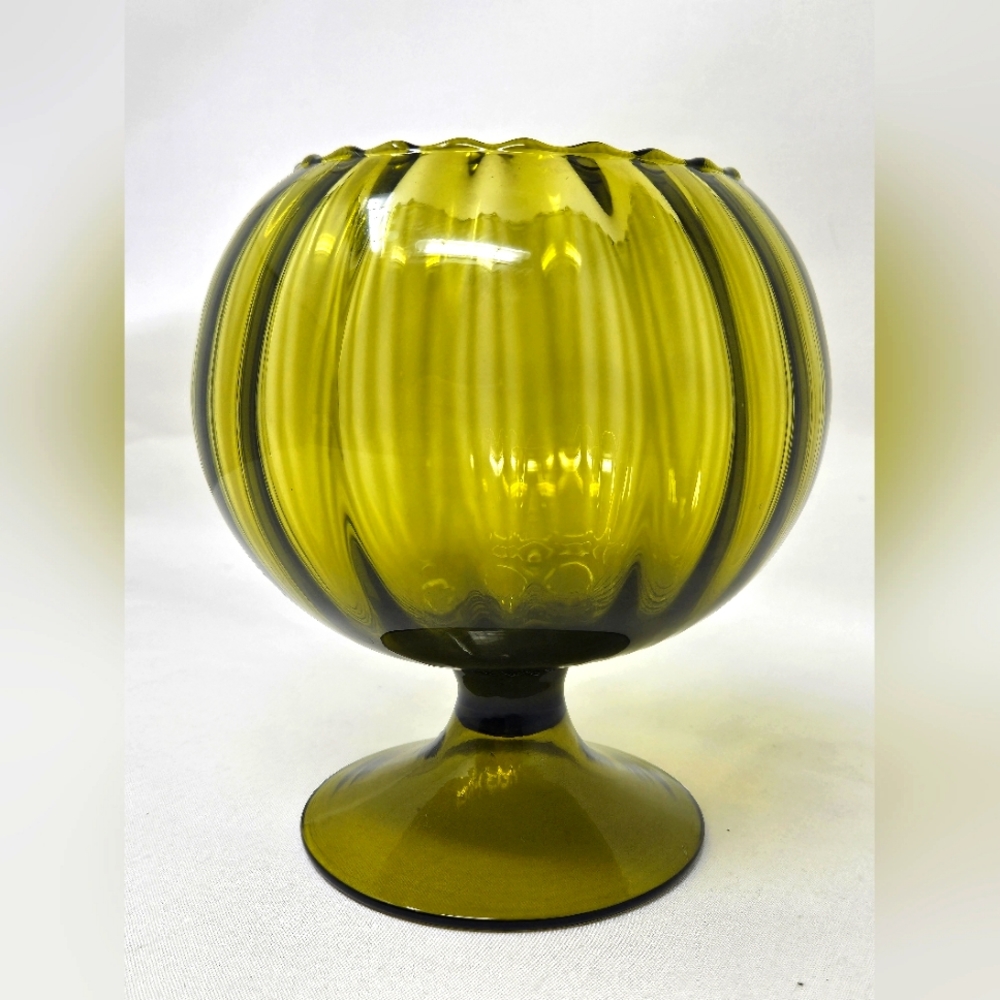 EMPOLI Mid-century art glass brandy glass vintage 1960s